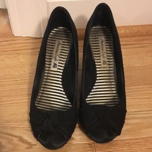 American Eagle wedges with cork platforms